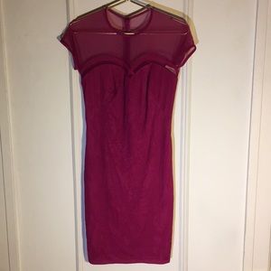 Lipstick-Colored Tadashi Soji Party Dress - Size S